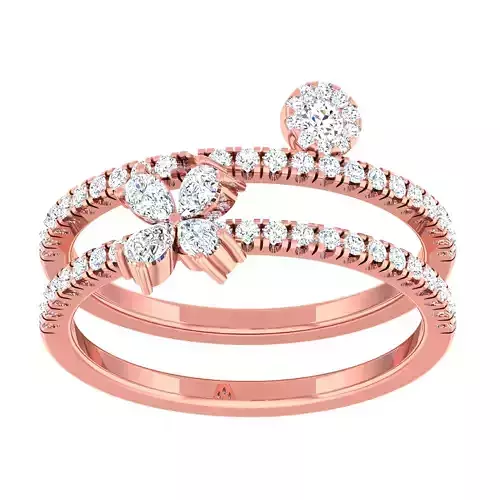 Diamond light gold ring 3D print model