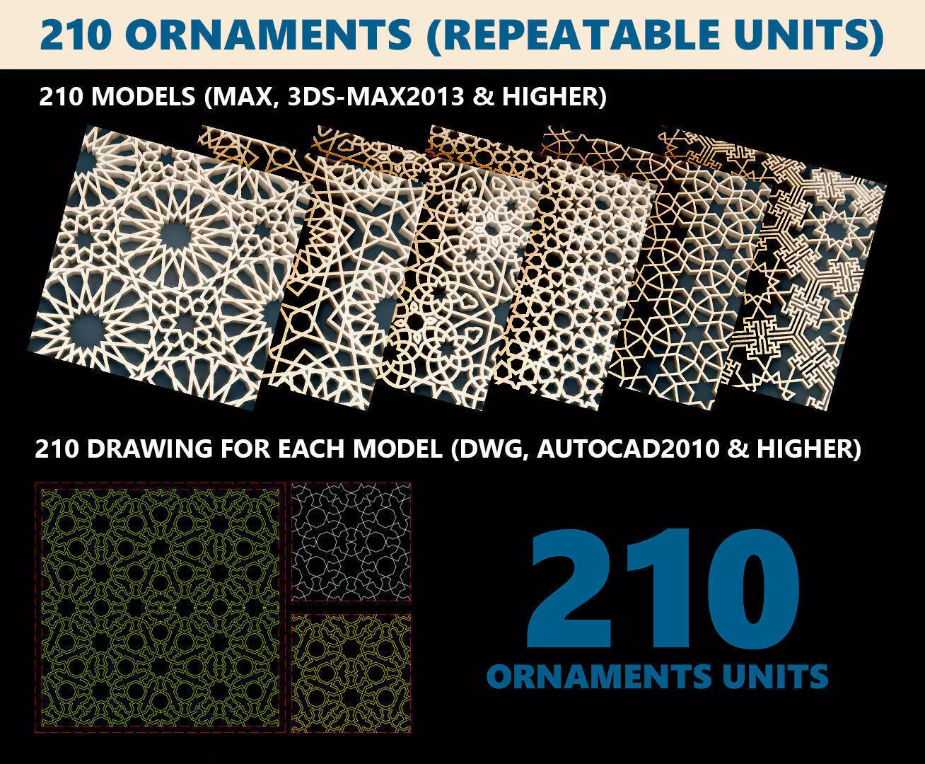 Ornaments Collection re-usable units 3D model_0
