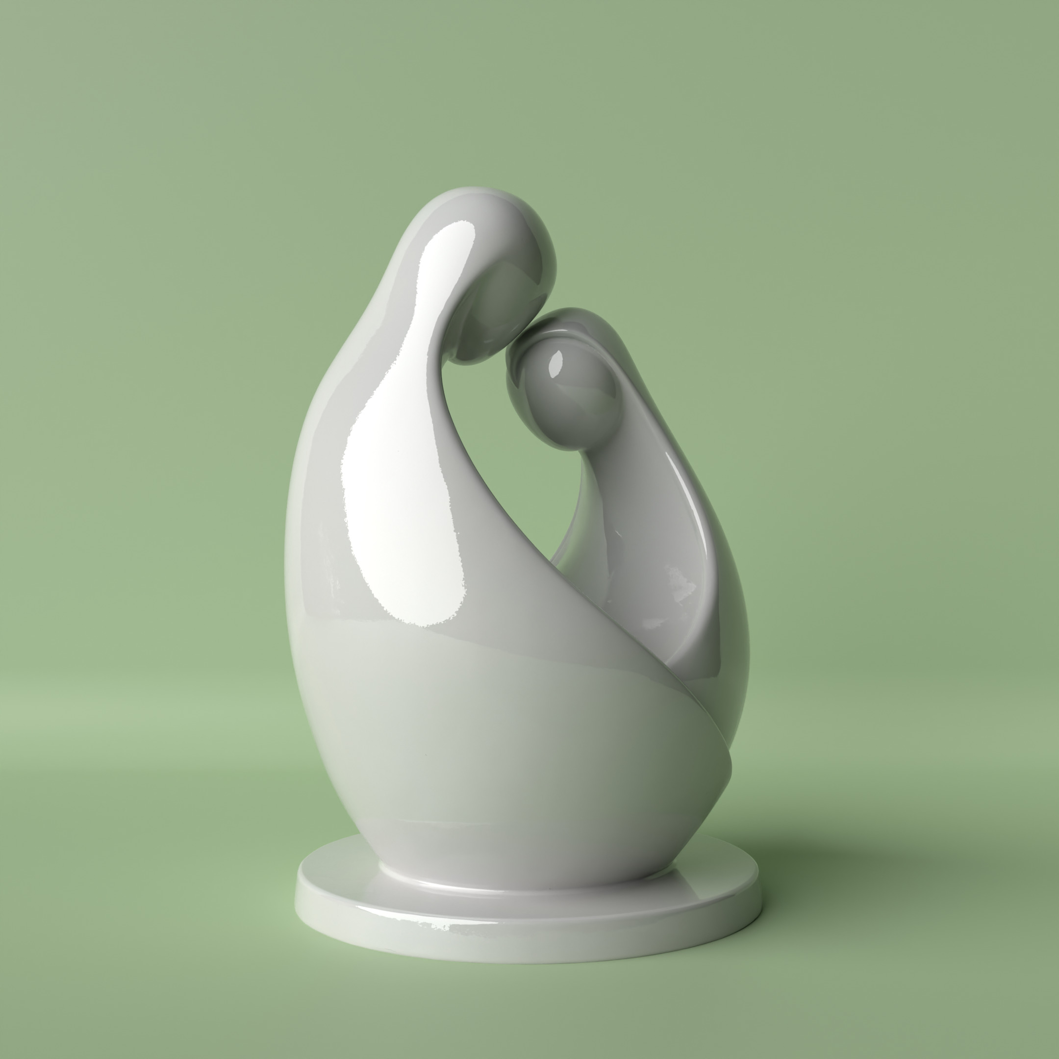 Unified Souls Minimalist Couple Sculpture 3D print model_1