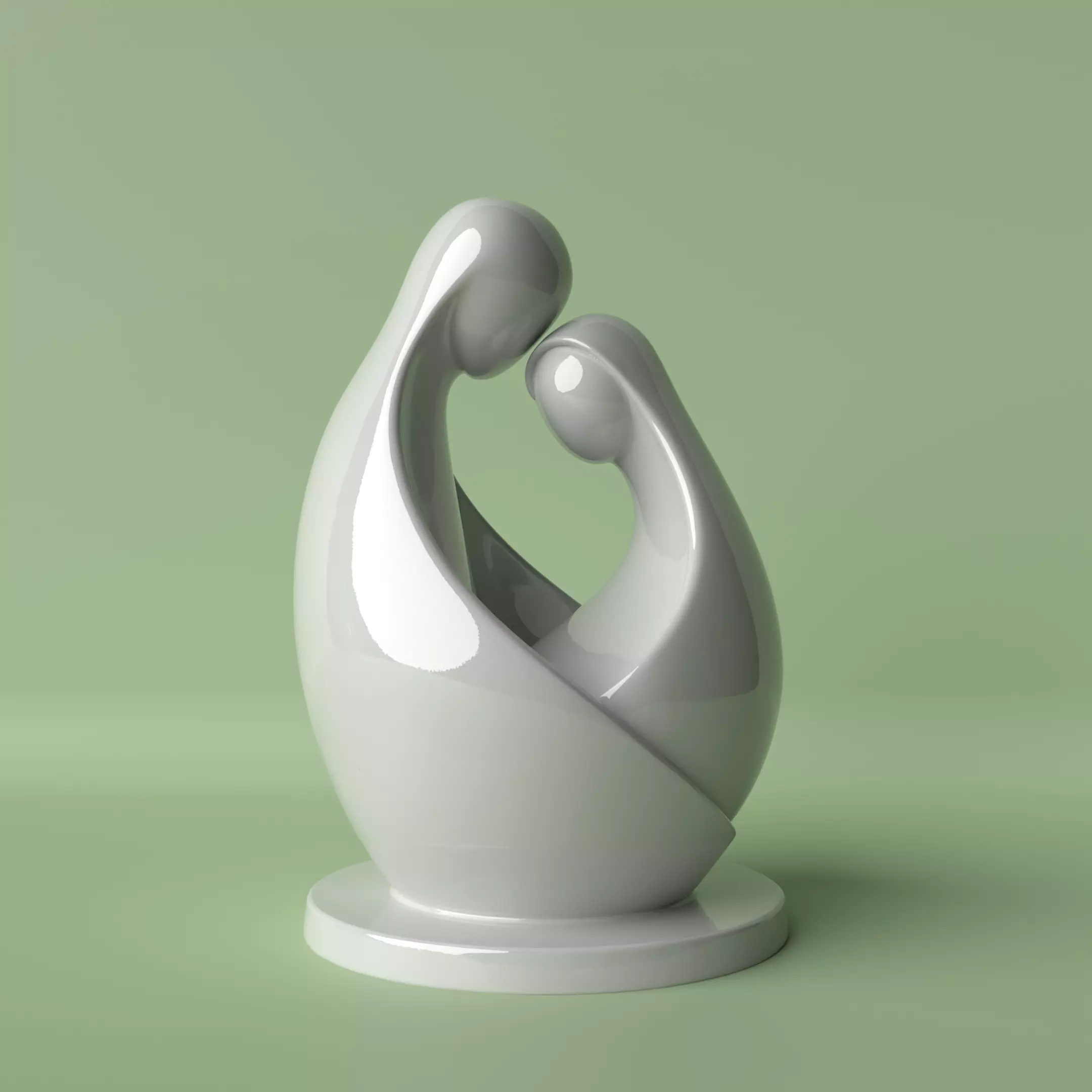 Unified Souls Minimalist Couple Sculpture 3D print model_0