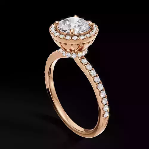 Heart Gallery Diamond Engagement Ring 3D Model STL OBJ FBX 3D print model