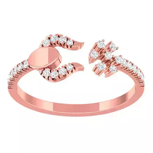 Diamond light gold ring 3D print model