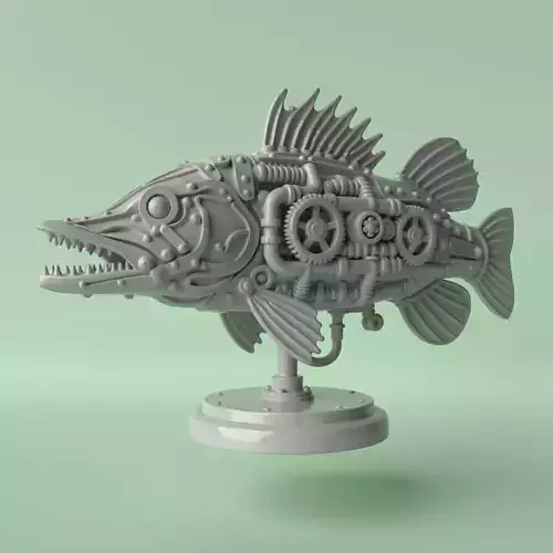 Iron Pike Steampunk Pike Fish Sculpture