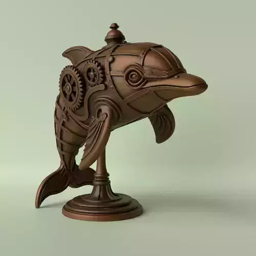 Steamfin Steampunk Dolphin Sculpture