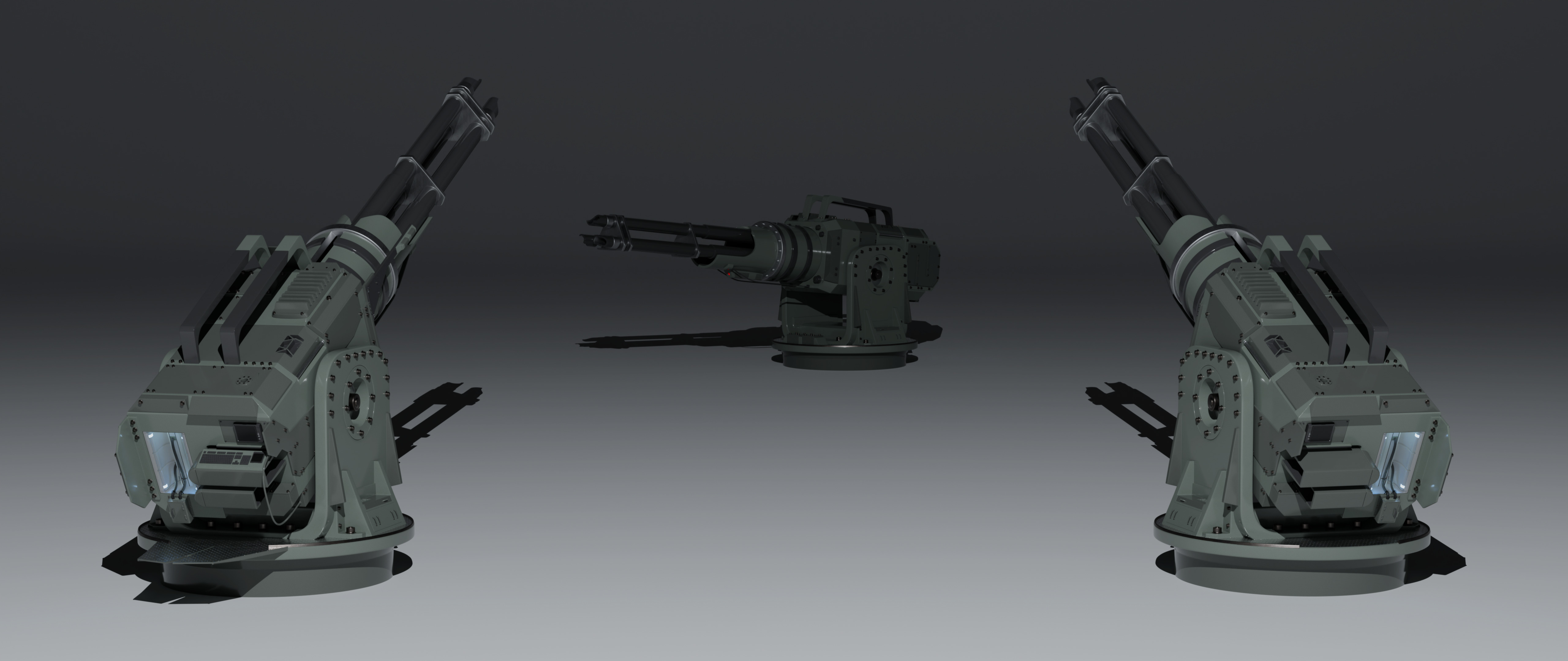 Science Fiction Minigun Low-poly 3D model_1