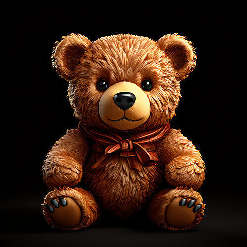 Adorable Plush Teddy Bear 3D Model Low-poly 3D model