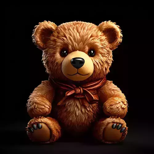 Adorable Plush Teddy Bear 3D Model