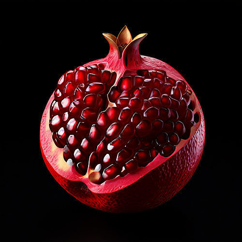 Realistic Cut Pomegranate 3D Model Low-poly 3D model