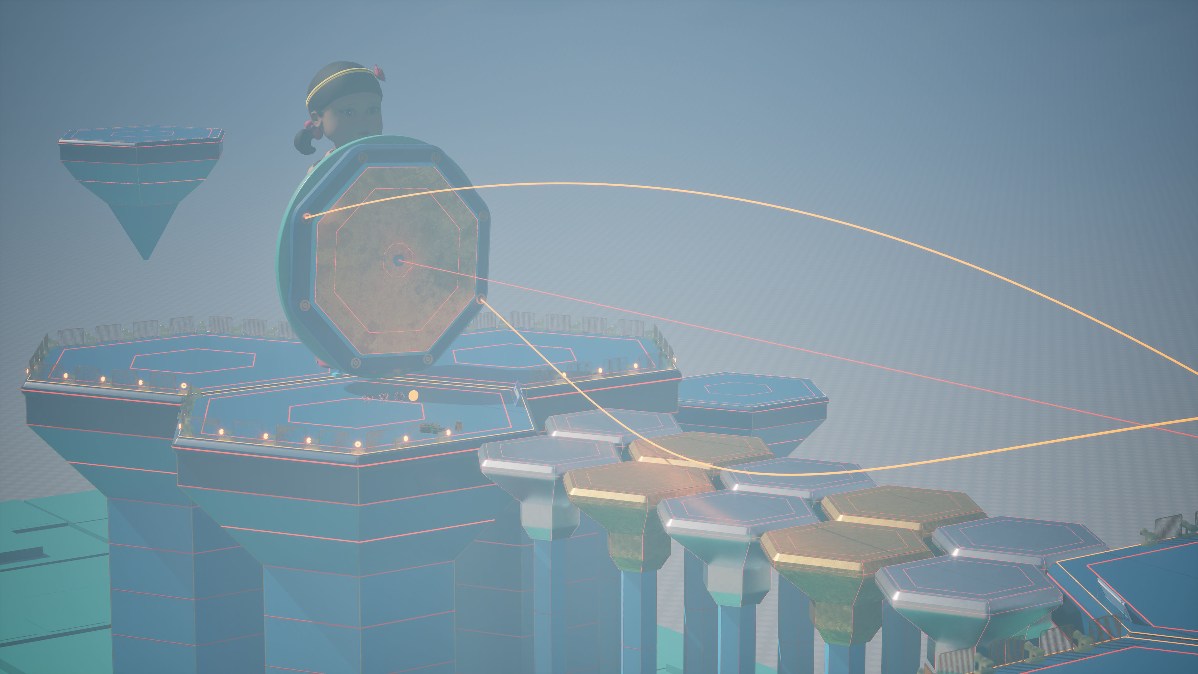 Stylized Platformer with Laser Bridge - Squid Game Inspired Low-poly 3D model_11