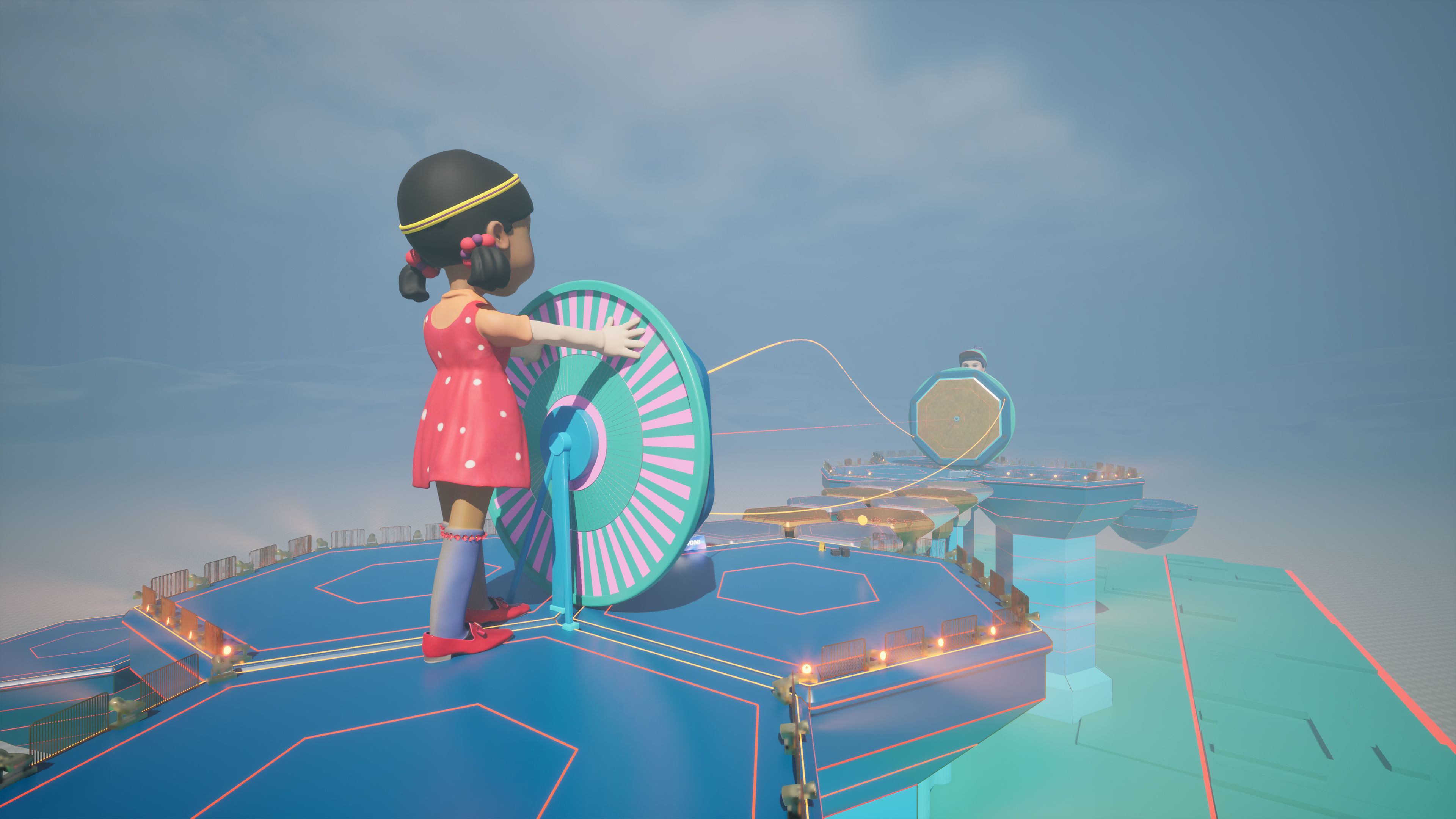 Stylized Platformer with Laser Bridge - Squid Game Inspired Low-poly 3D model_19