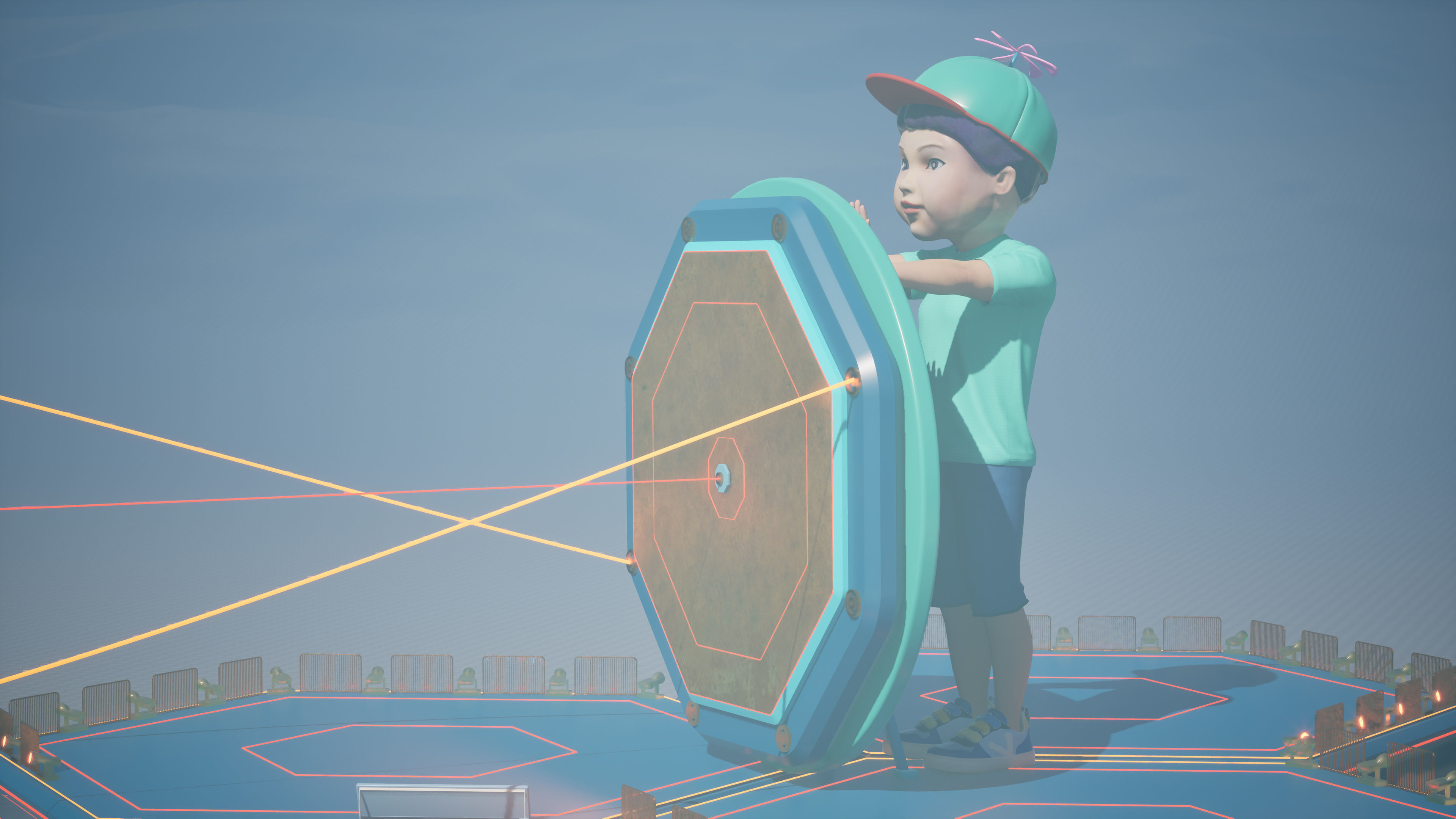 Stylized Platformer with Laser Bridge - Squid Game Inspired Low-poly 3D model_14