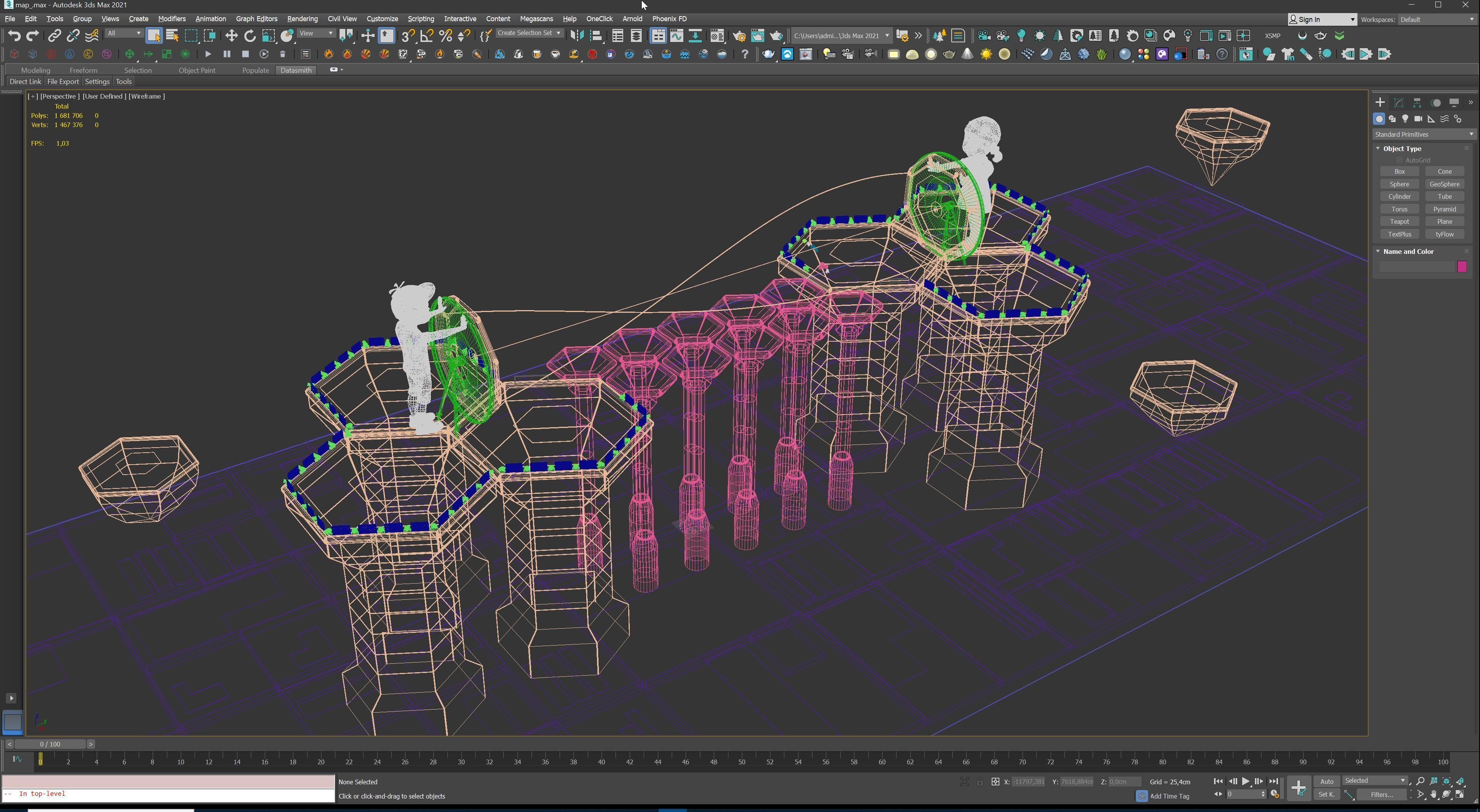 Stylized Platformer with Laser Bridge - Squid Game Inspired Low-poly 3D model_34
