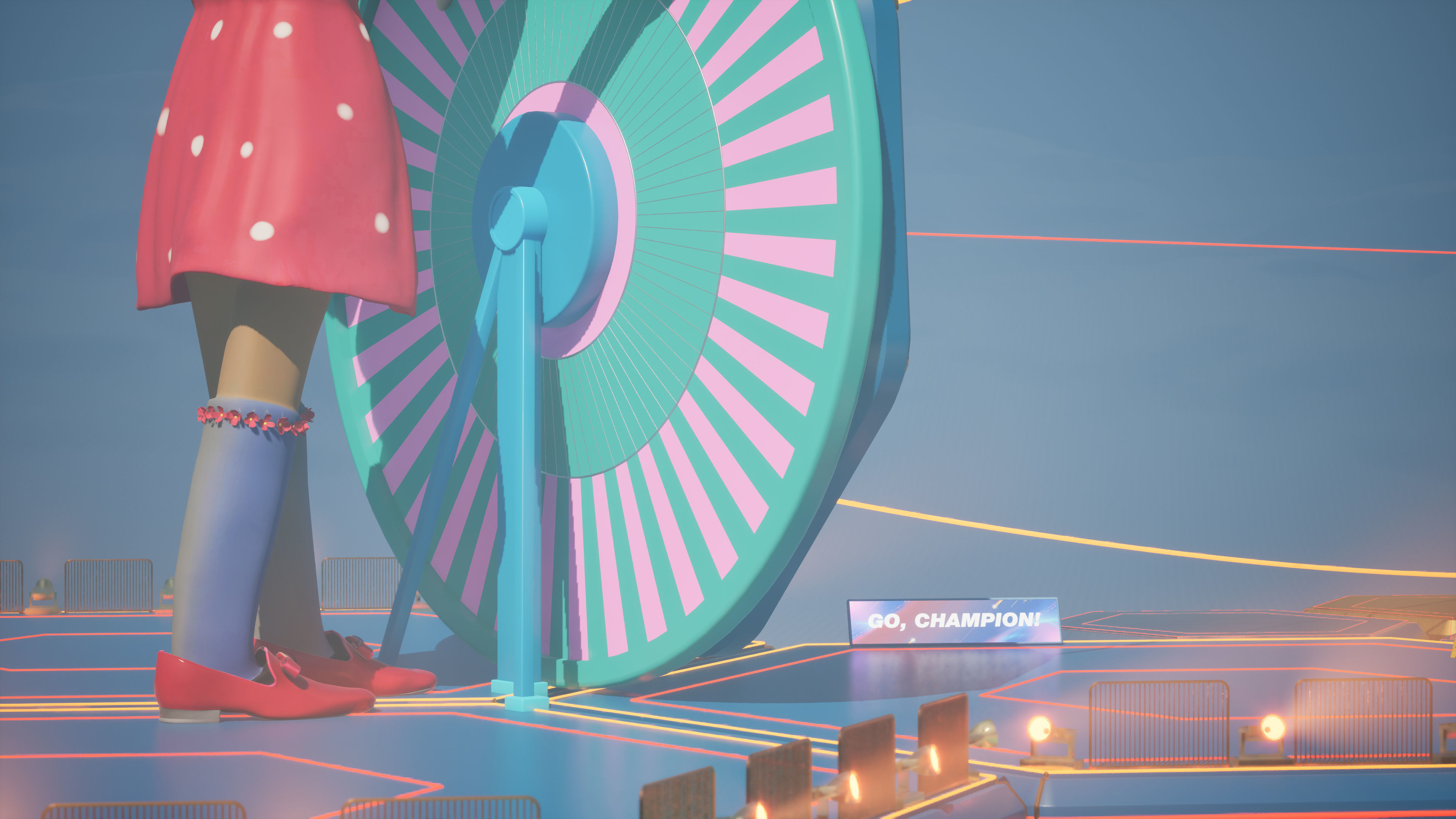 Stylized Platformer with Laser Bridge - Squid Game Inspired Low-poly 3D model_16