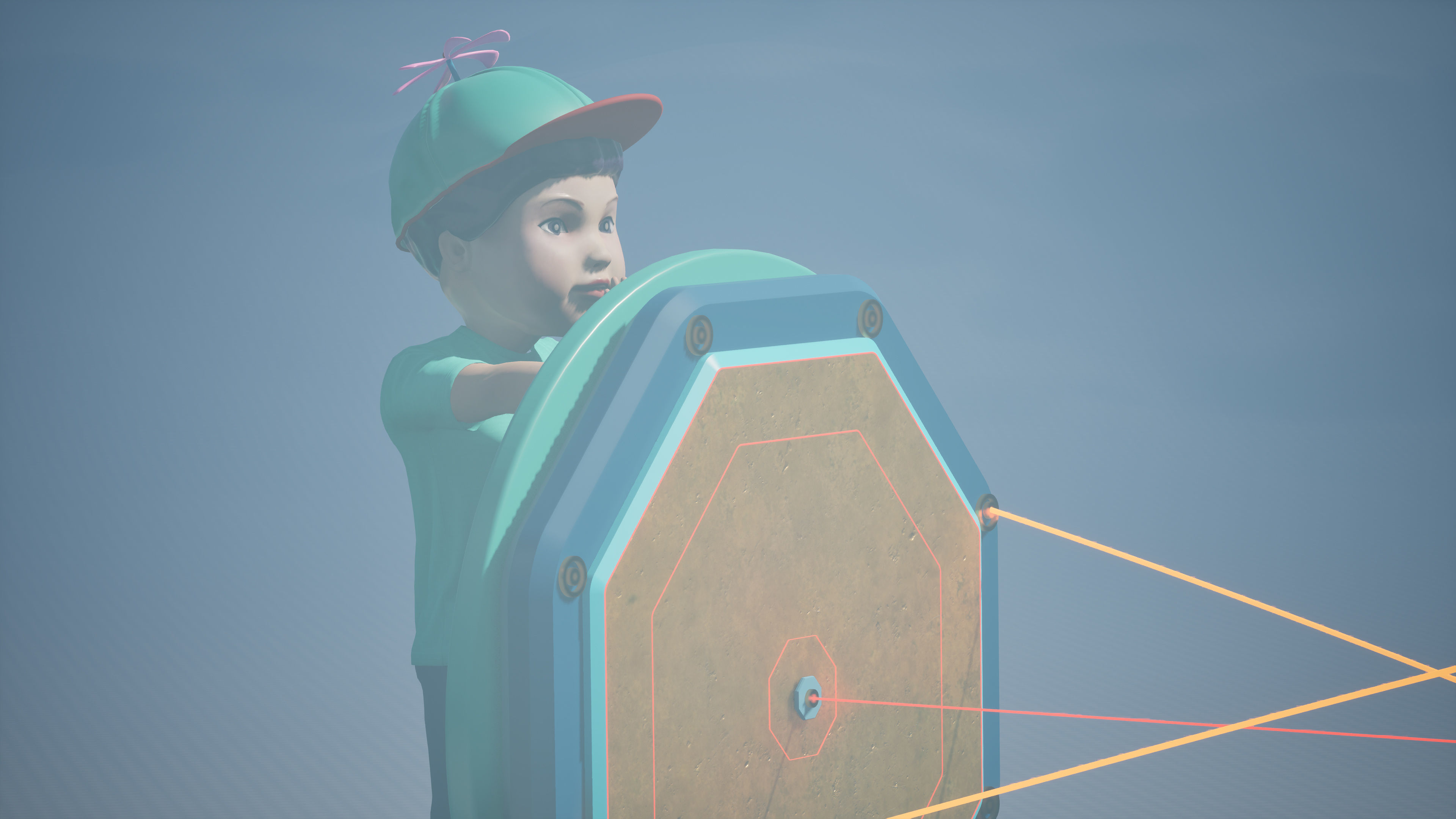 Stylized Platformer with Laser Bridge - Squid Game Inspired Low-poly 3D model_17