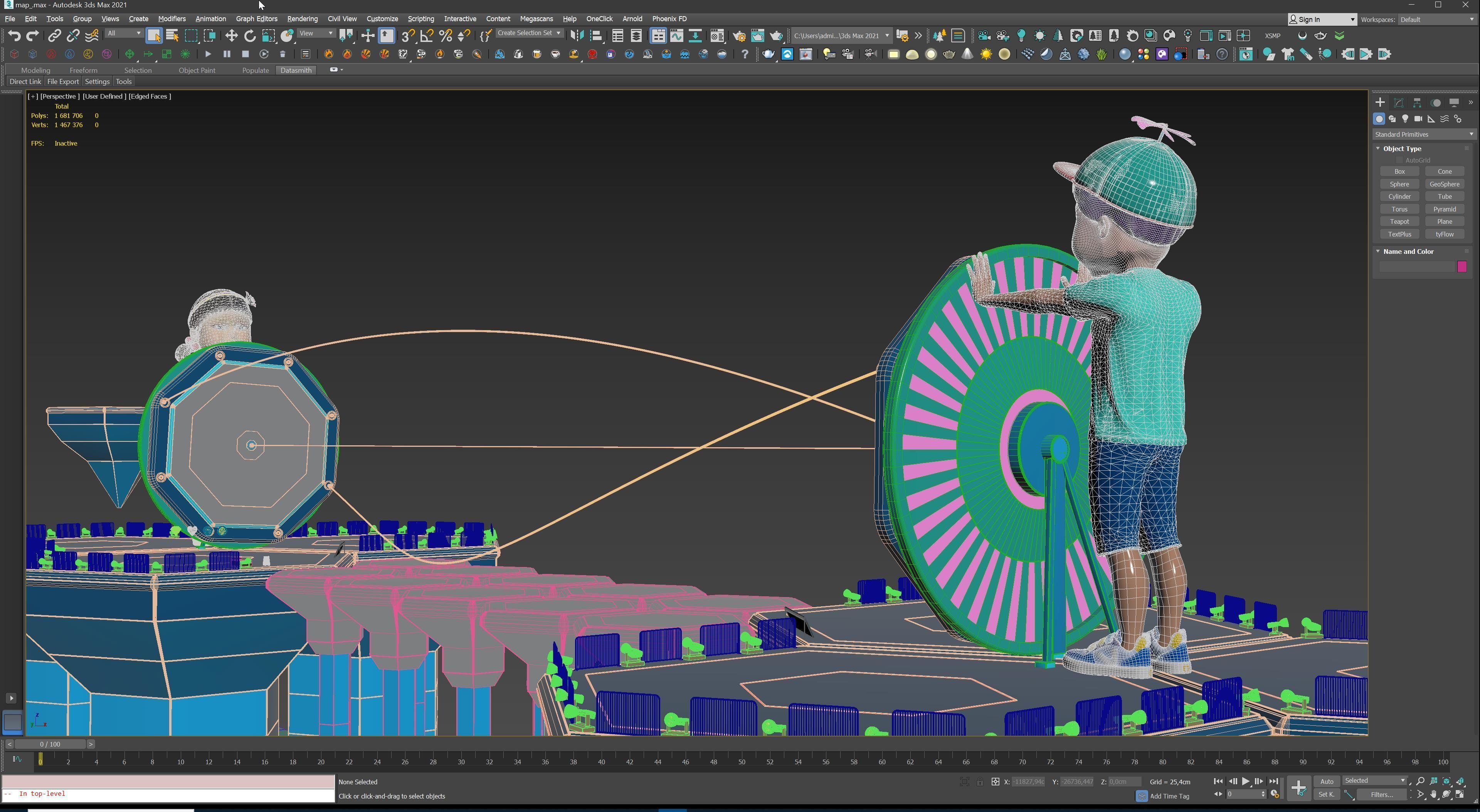 Stylized Platformer with Laser Bridge - Squid Game Inspired Low-poly 3D model_30