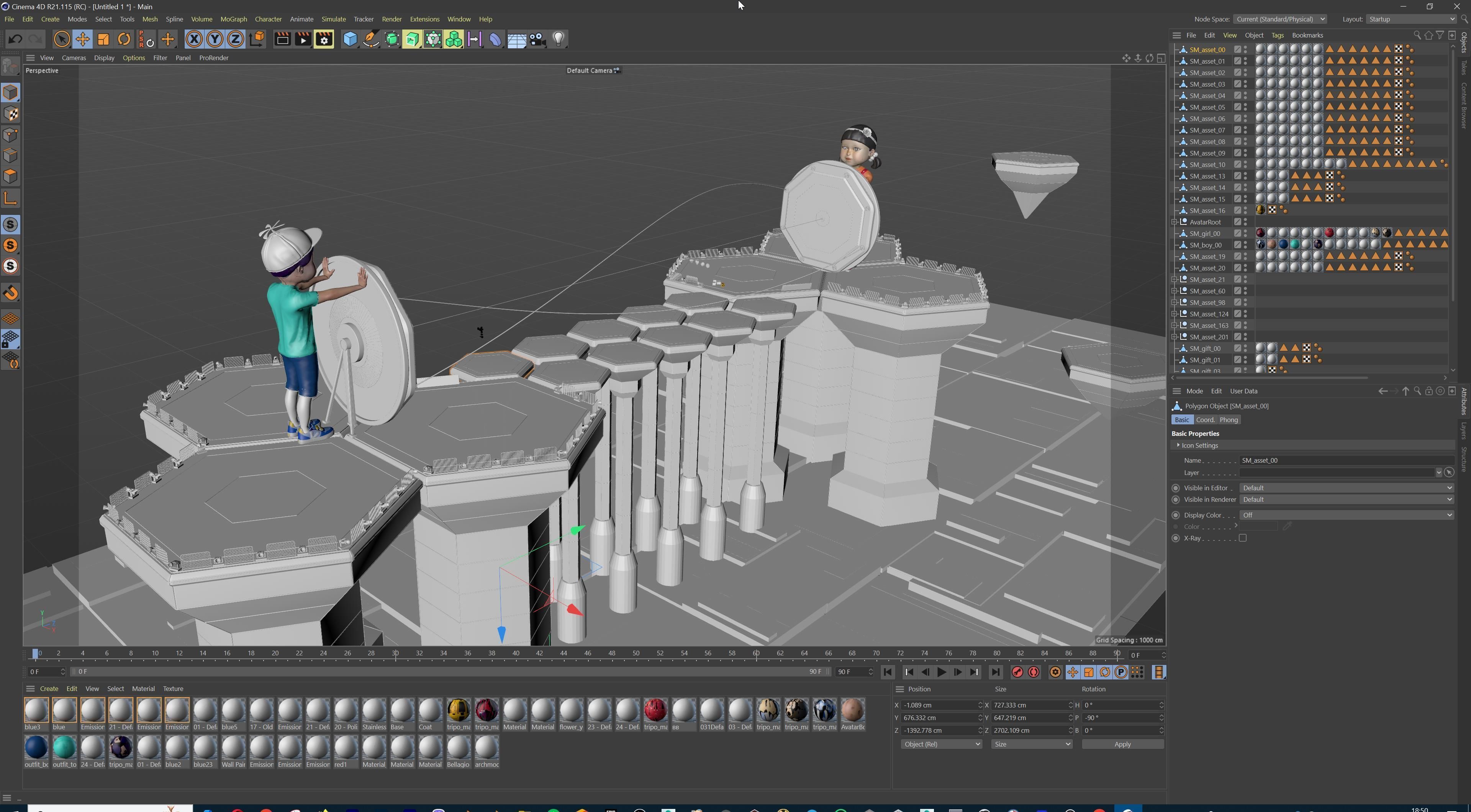Stylized Platformer with Laser Bridge - Squid Game Inspired Low-poly 3D model_27