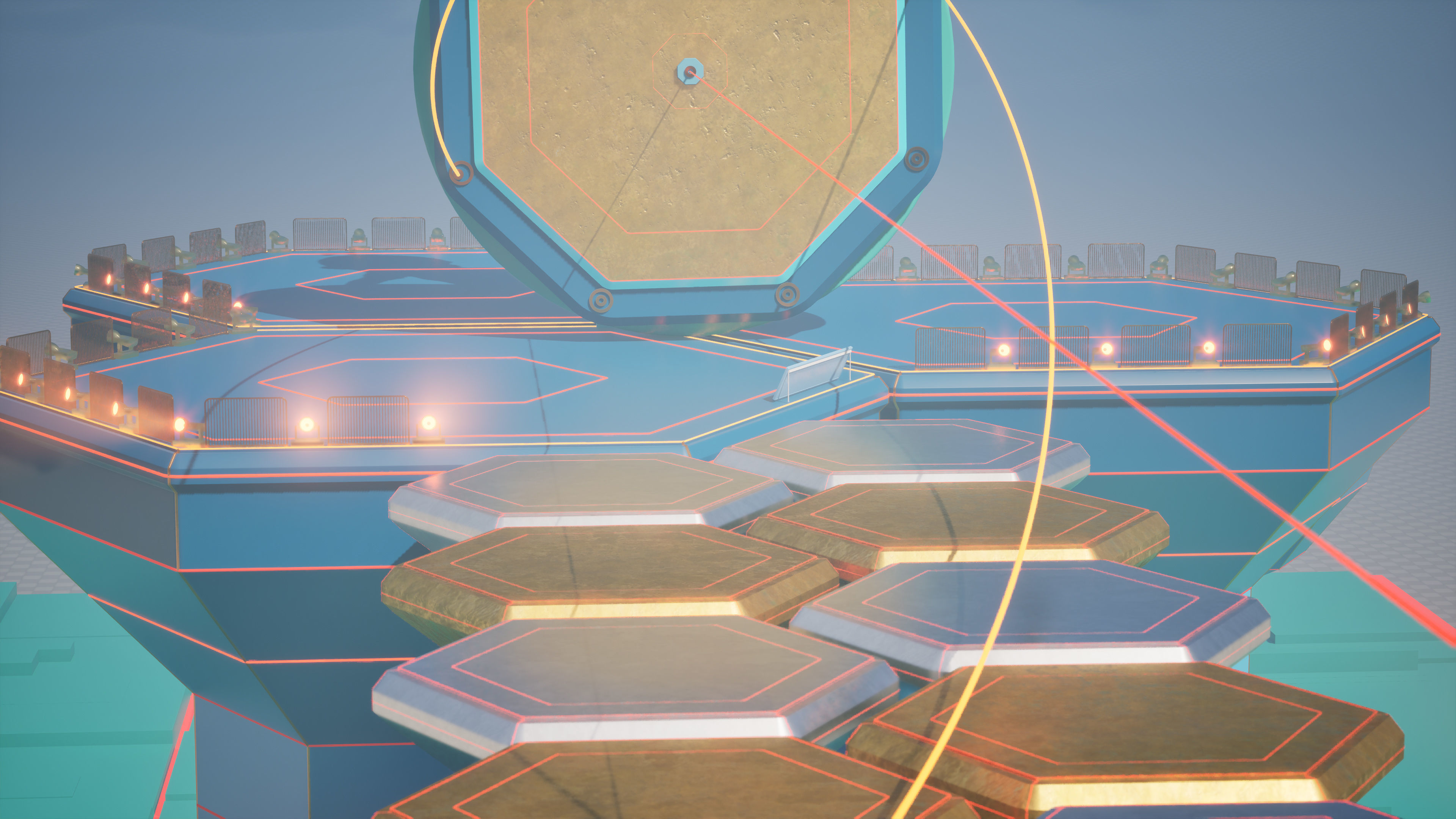 Stylized Platformer with Laser Bridge - Squid Game Inspired Low-poly 3D model_3