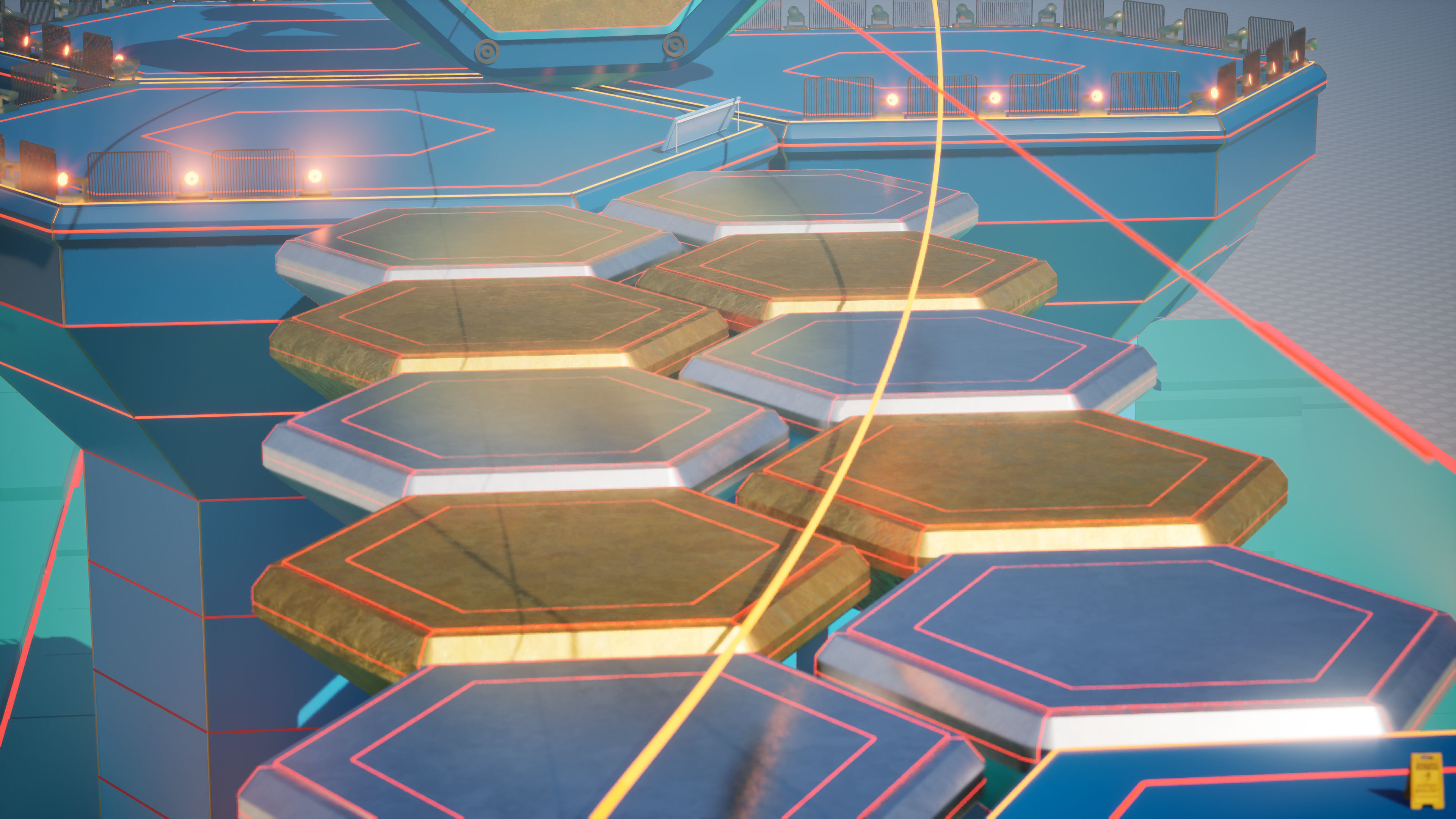 Stylized Platformer with Laser Bridge - Squid Game Inspired Low-poly 3D model_9