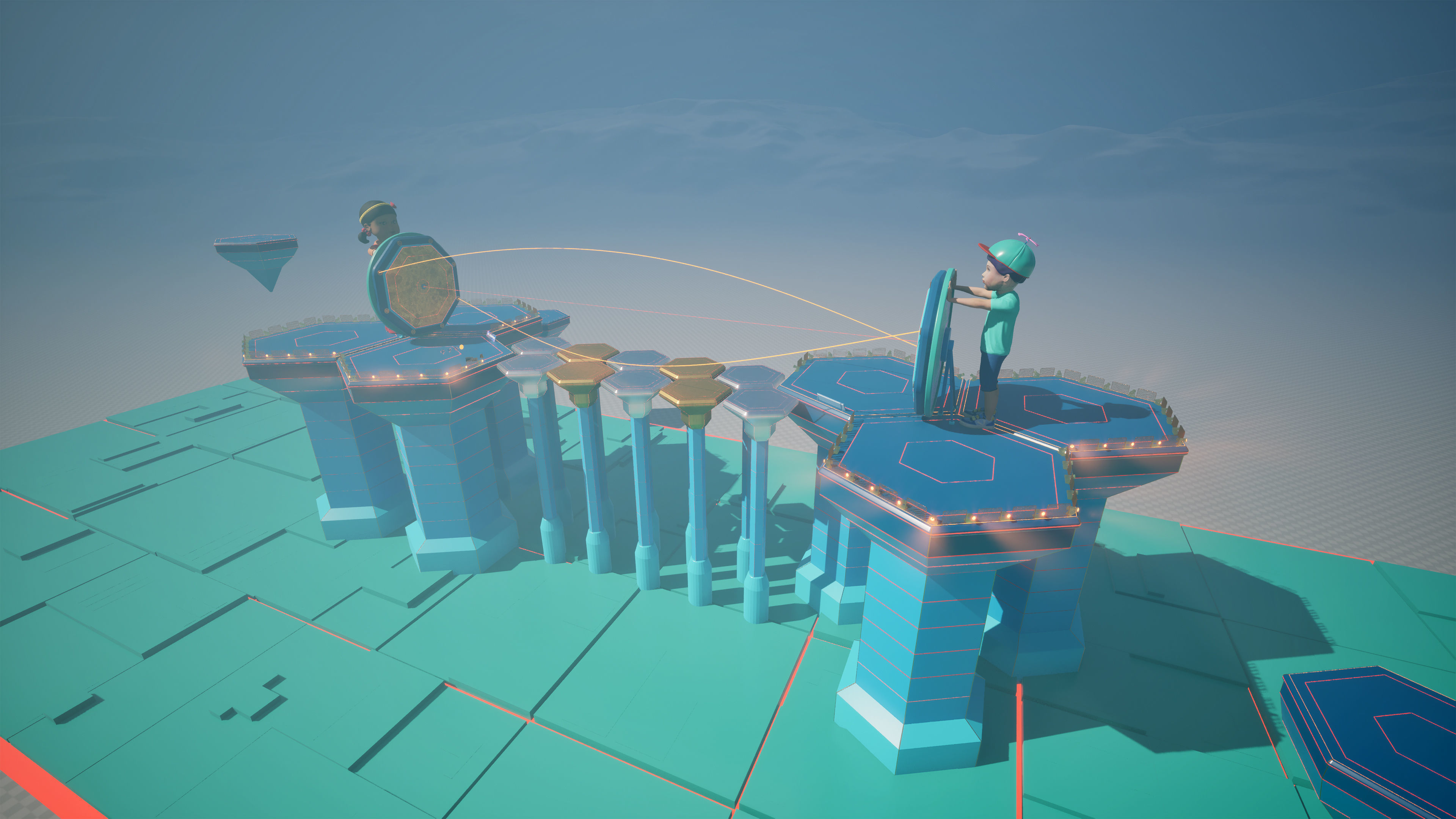 Stylized Platformer with Laser Bridge - Squid Game Inspired Low-poly 3D model_23