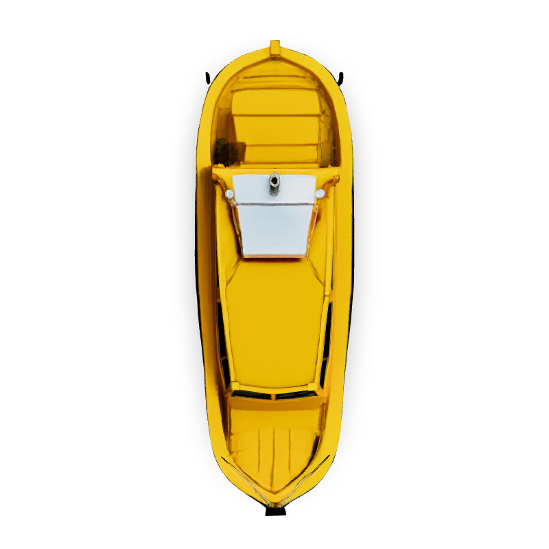 LowPoly Yellow Passenger Boat Low-poly 3D model_7
