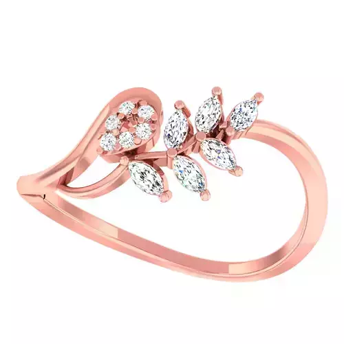Diamond light gold ring 3D print model