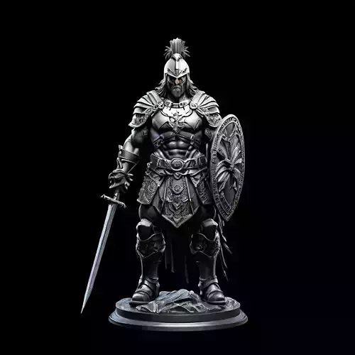 Highly Detailed Spartan Warrior Statue