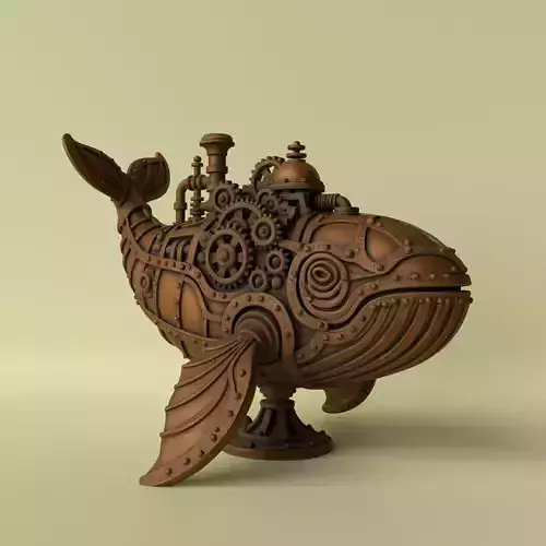 Steamwhale Steampunk Whale Sculpture