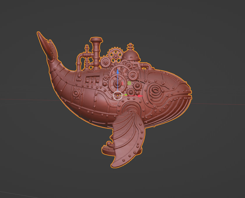 Steamwhale Steampunk Whale Sculpture 3D print model_3