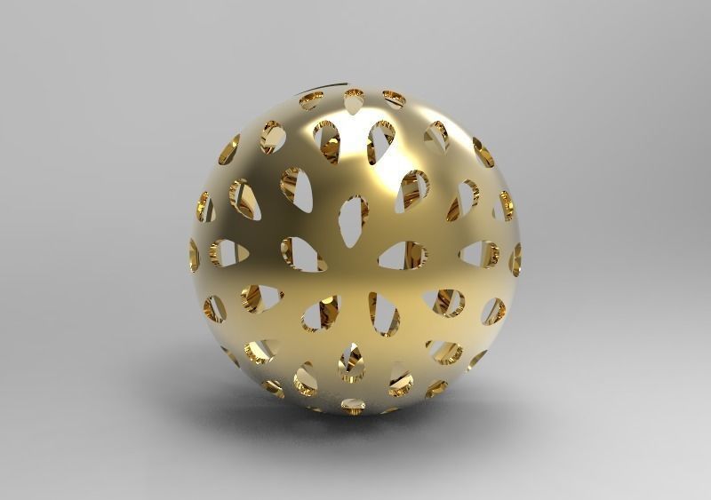 RoRoo gold ball with holes in it Free 3D model_0