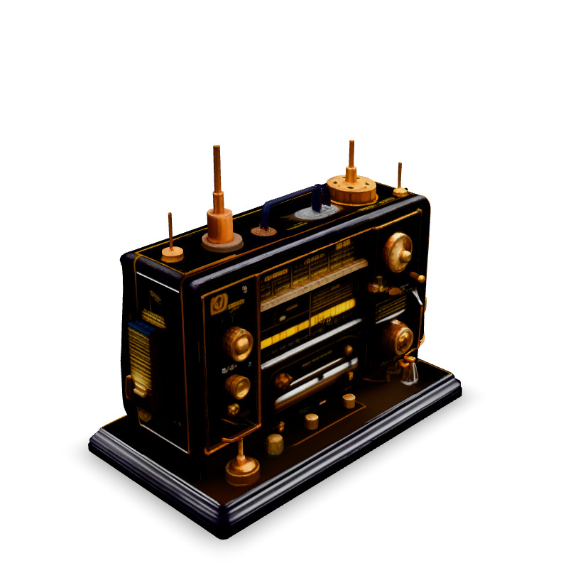 Vintage SciFi Radio Receiver 3D Model Low-poly 3D model_2