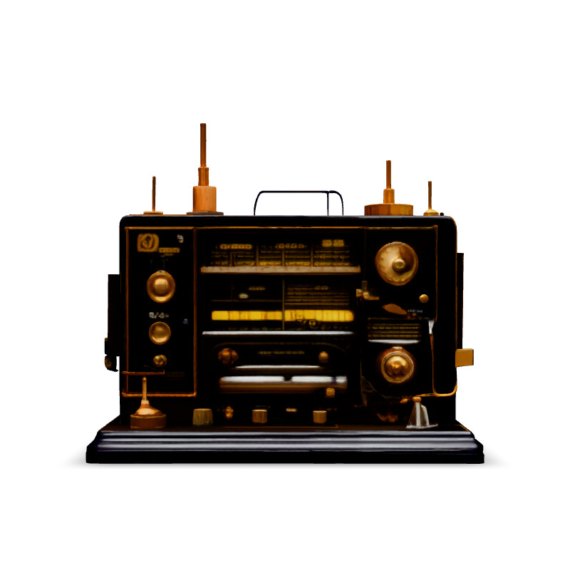 Vintage SciFi Radio Receiver 3D Model Low-poly 3D model_3