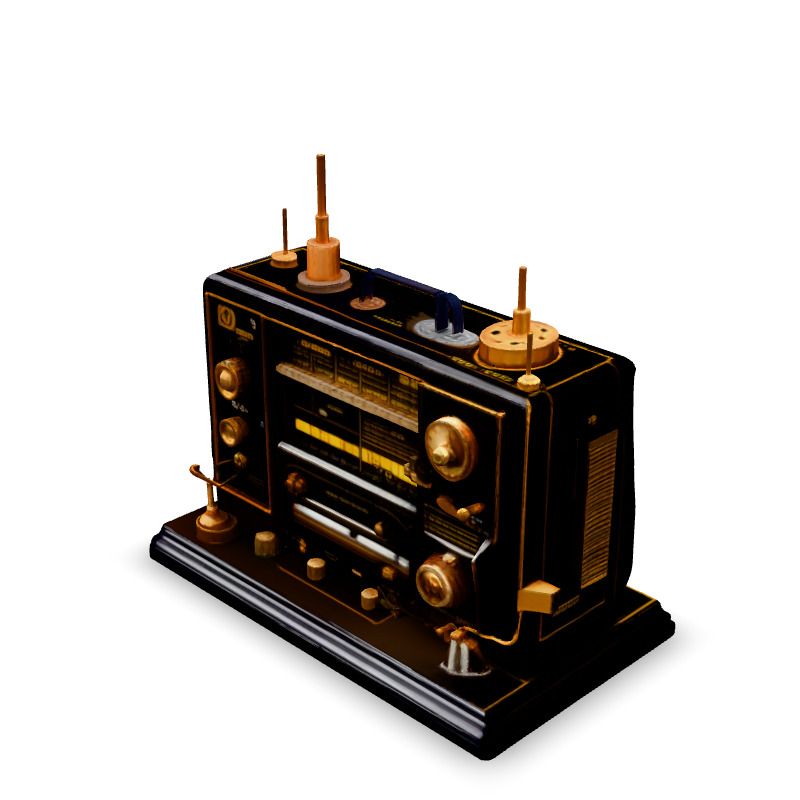 Vintage SciFi Radio Receiver 3D Model Low-poly 3D model_1