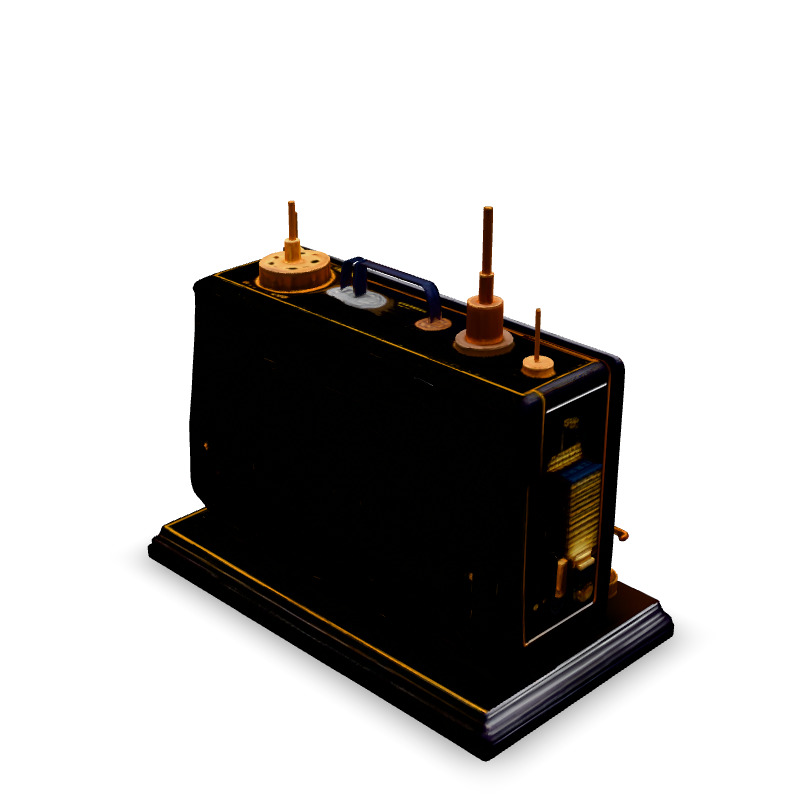 Vintage SciFi Radio Receiver 3D Model Low-poly 3D model_5