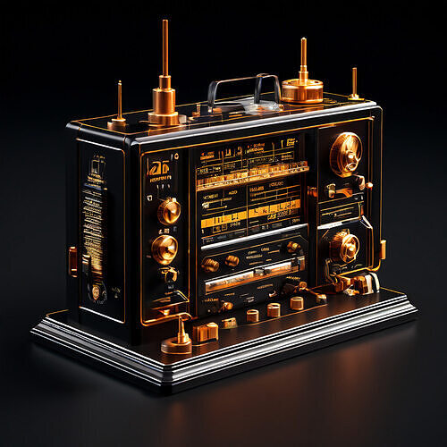 Vintage SciFi Radio Receiver 3D Model Low-poly 3D model