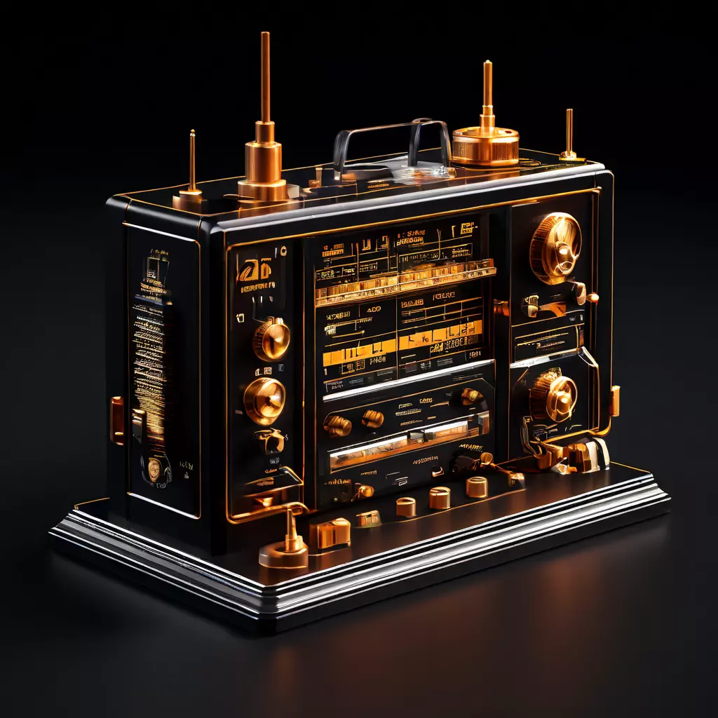 Vintage SciFi Radio Receiver 3D Model Low-poly 3D model_0