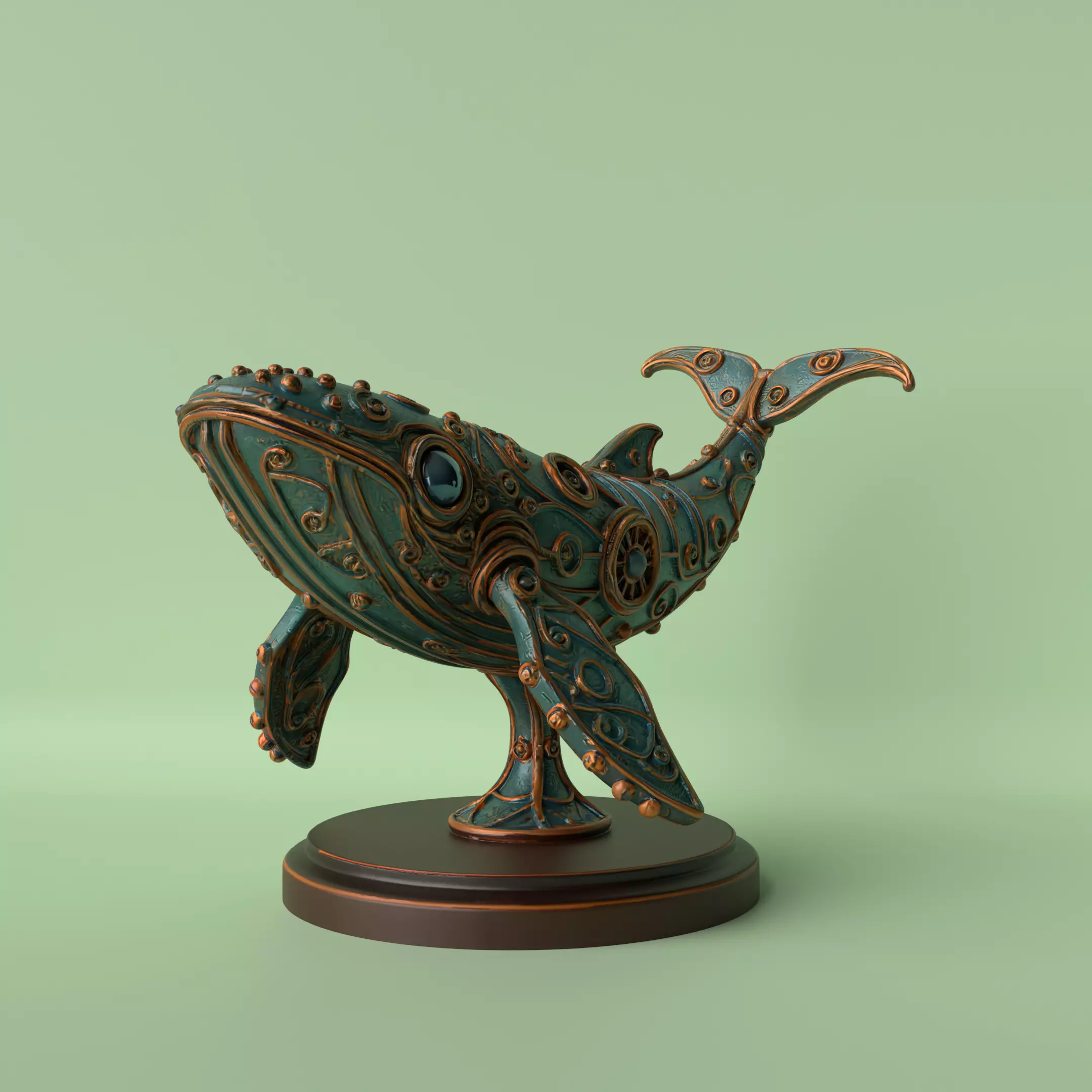 Steampunk Whale 3D print model_0