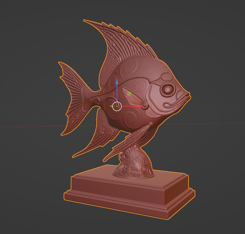 Spiral Pattern Fish Flow and Motion 3D print model_1