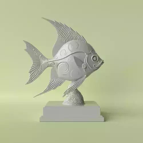 Spiral Pattern Fish  Flow and Motion 3D print model