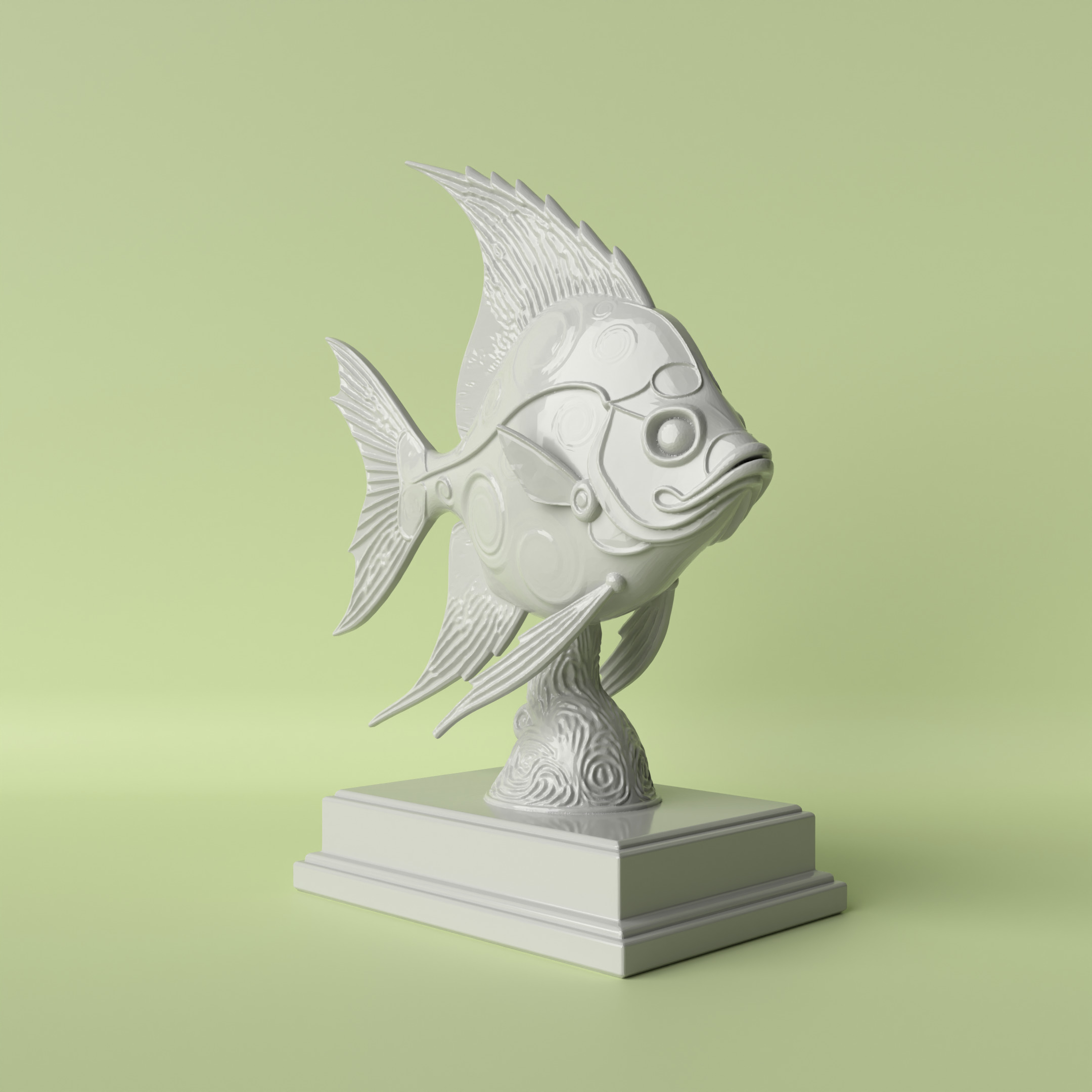 Spiral Pattern Fish Flow and Motion 3D print model_2