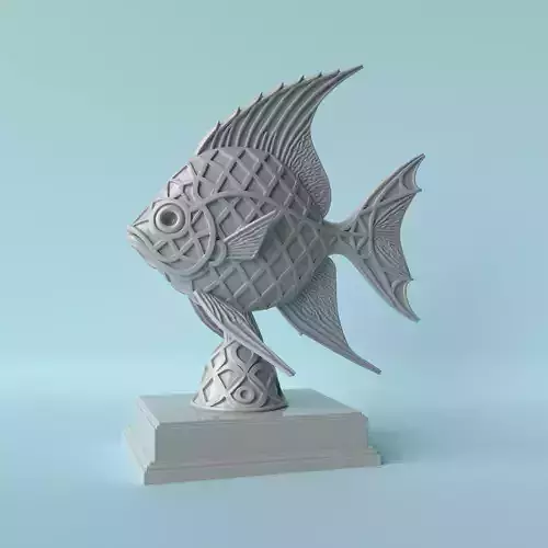 Geometric Fish Sculpture Modern Aquatic Form