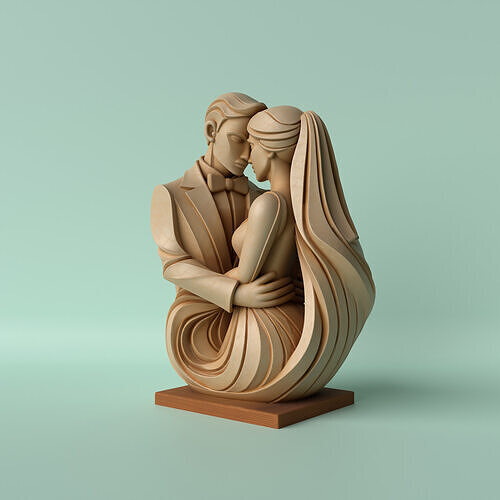 Bride and Groom Sculpture  Eternal Vows 3D print model