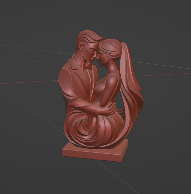 Bride and Groom Sculpture Eternal Vows 3D print model_2
