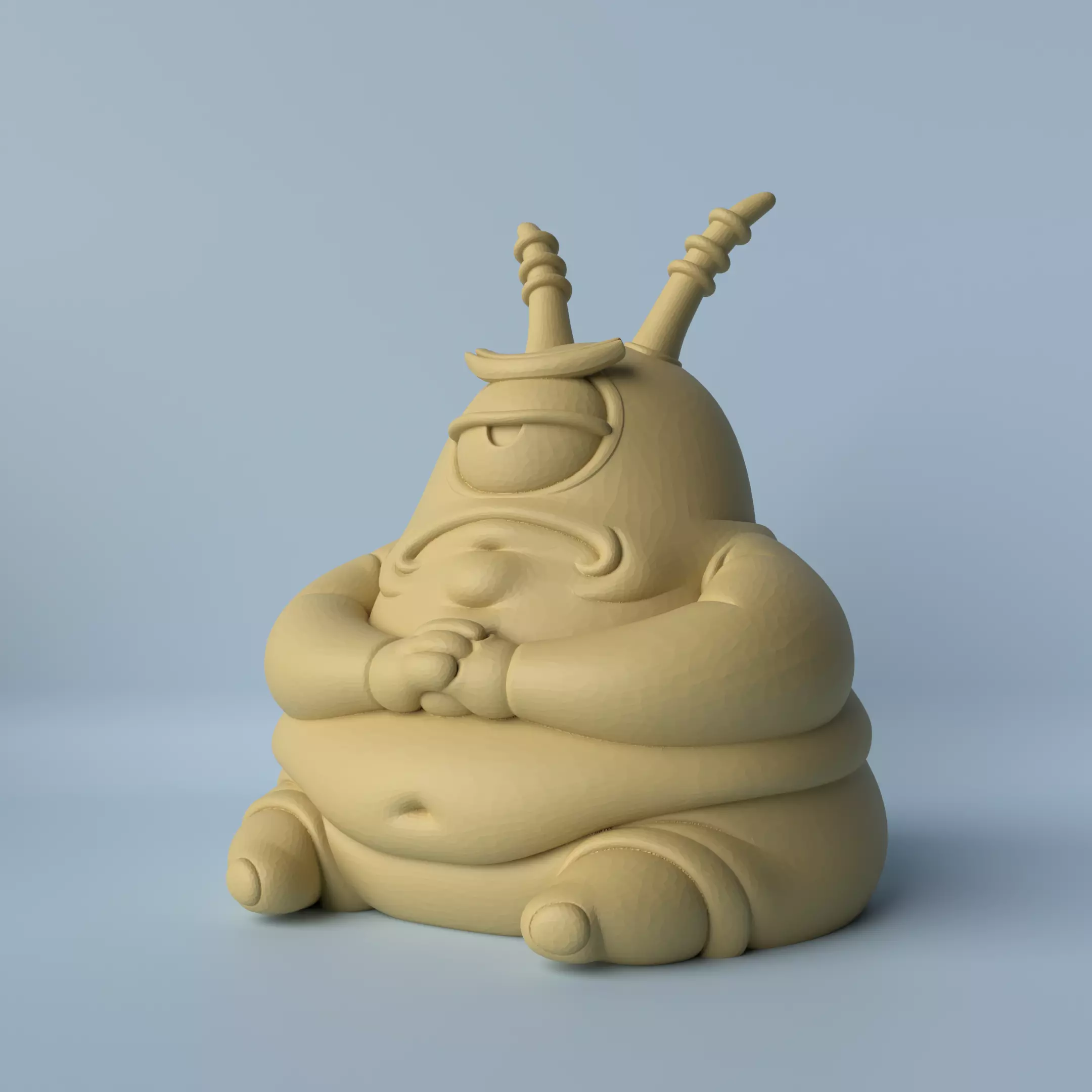 Chubby Plankton Funny Decorative Sculpture 3D print model_0