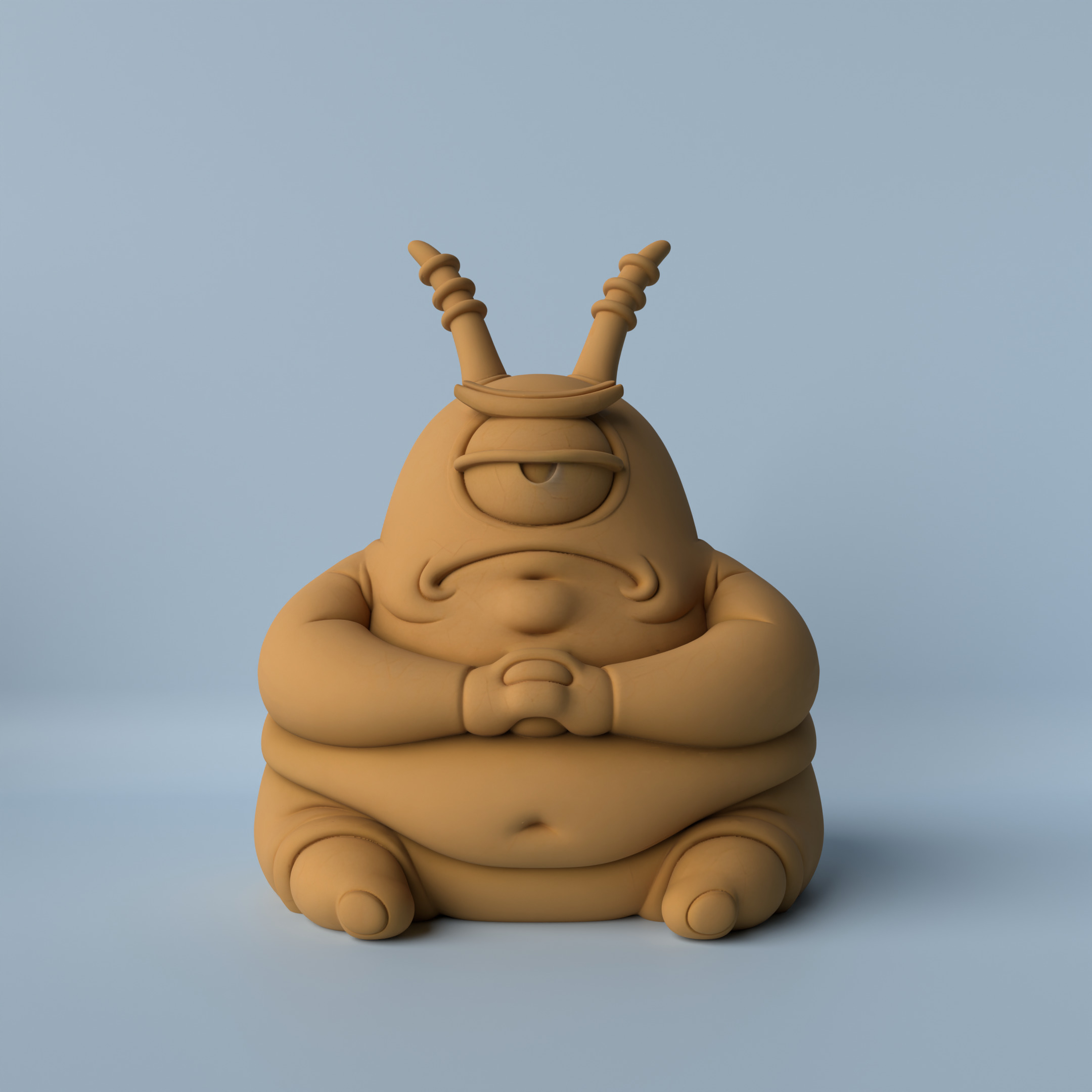 Chubby Plankton Funny Decorative Sculpture 3D print model_1