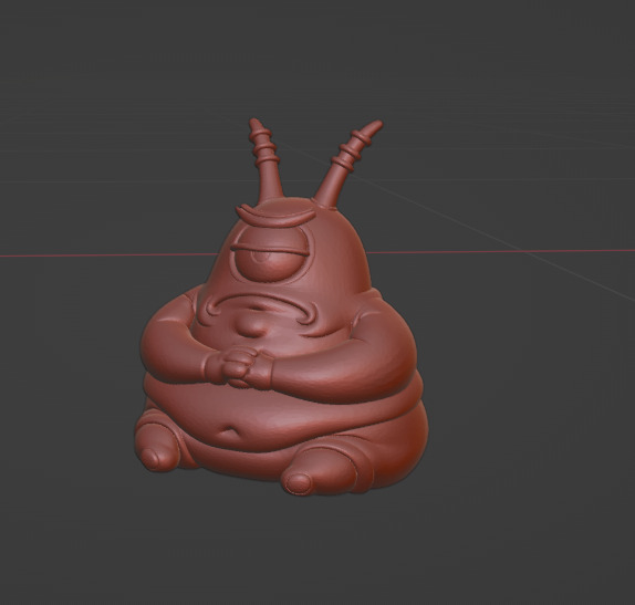 Chubby Plankton Funny Decorative Sculpture 3D print model_3
