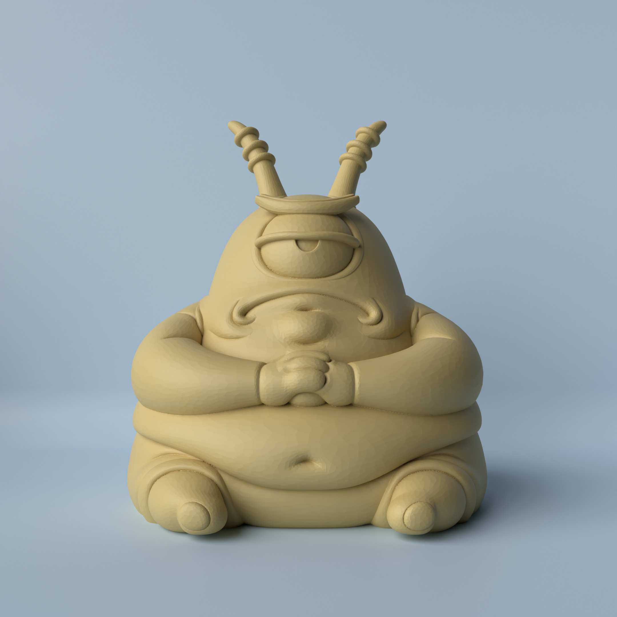 Chubby Plankton Funny Decorative Sculpture 3D print model_2