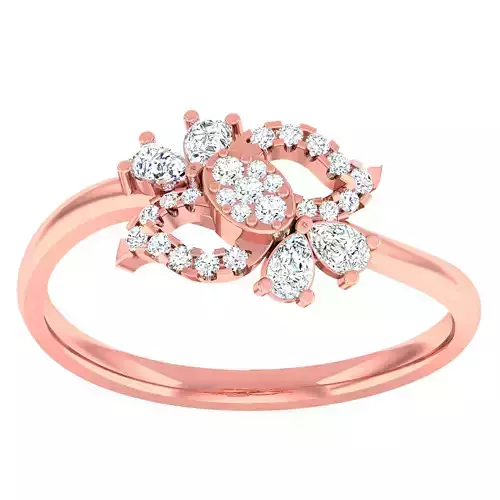 Diamond light gold ring 3D print model