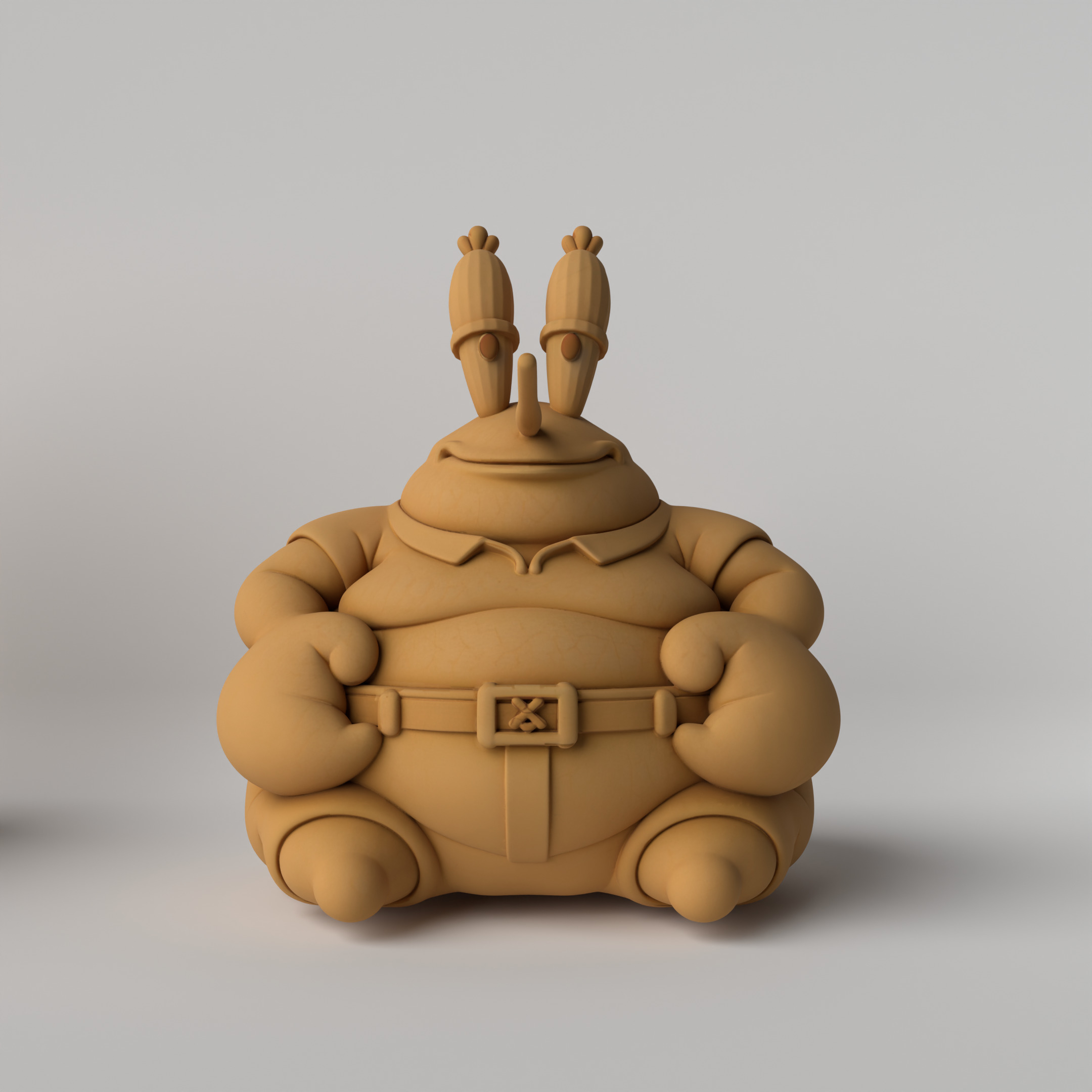 Chubby Mr Krabs  Funny Decorative Sculpture 3D print model_1
