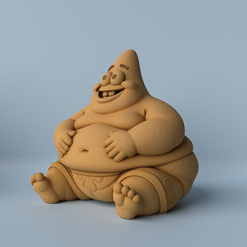 Chubby Patrick Star Funny Decorative Sculpture 3D print model