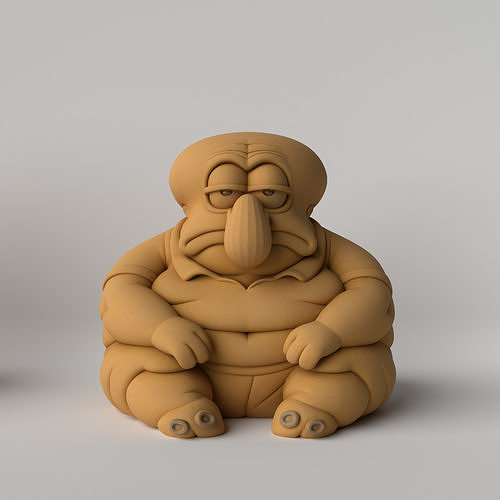 Chubby Squidward Funny Decorative Sculpture 3D print model